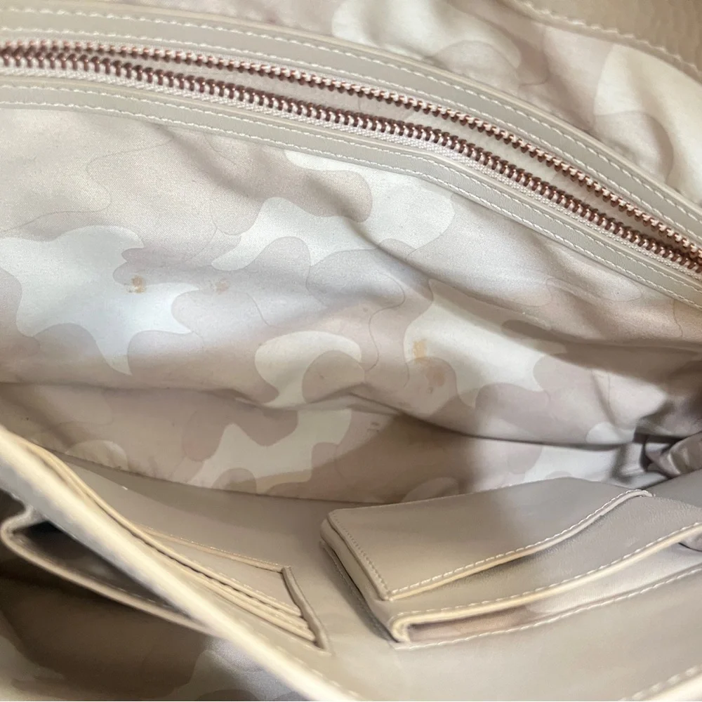 Dagne‎ Dover Simone Leather Satchel Gray Bone